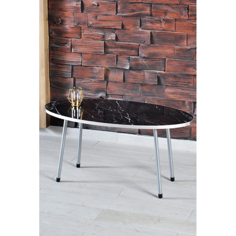 Cahit 35 cm W Console Table, Black Marble