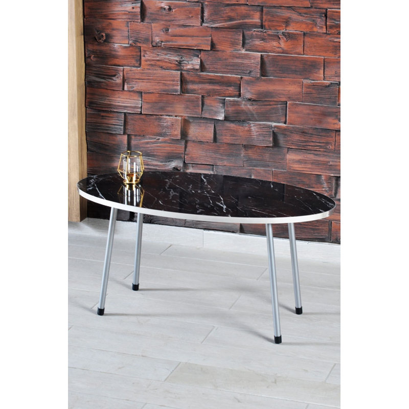 Cahit 35cm Console Table, Black Marble