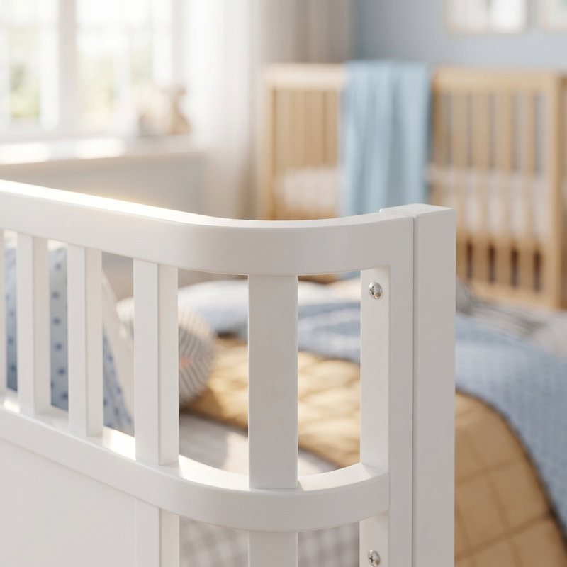 Lit plateforme en métal à profil bas pour enfants, simple / double avec rails de sécurité, cadre en MDF durable pour un accès facile