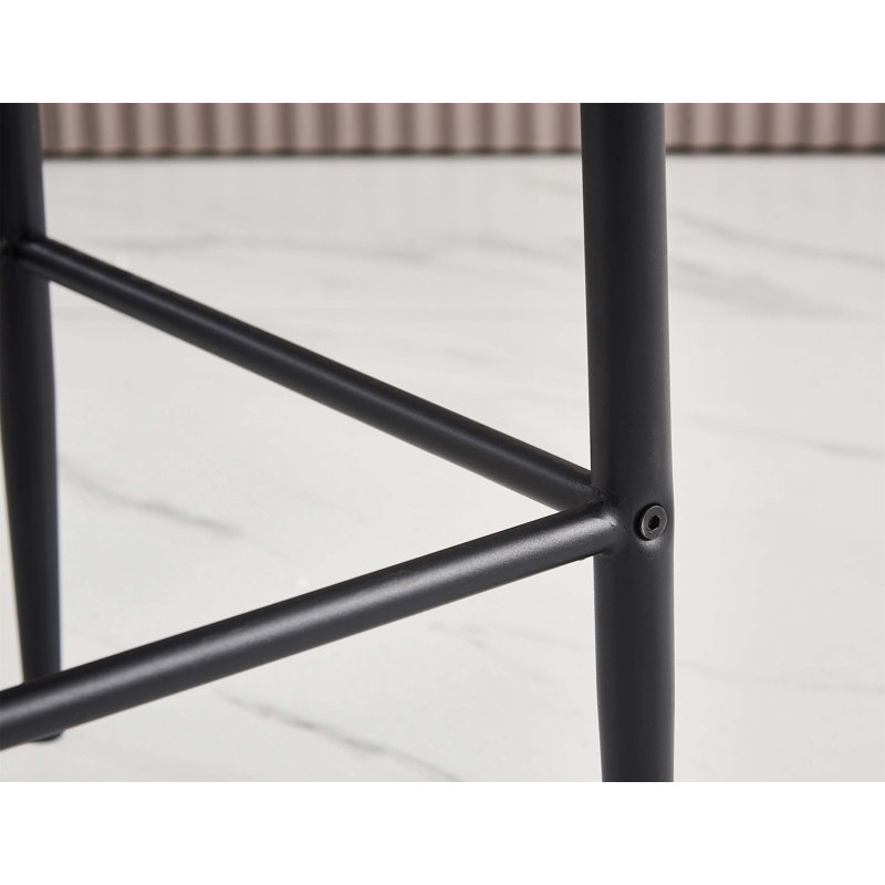 Tabourets de bar en métal à 4 pieds avec repose-pieds, Gris foncé