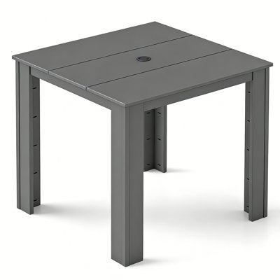 HDPE Square Outdoor-Dining Table With Umbrella Hole