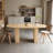 63'' Farmhouse Dining Table With Wood Strip Base,  Oval Kitchen Table For 6 People, Natural Finish-2088508043