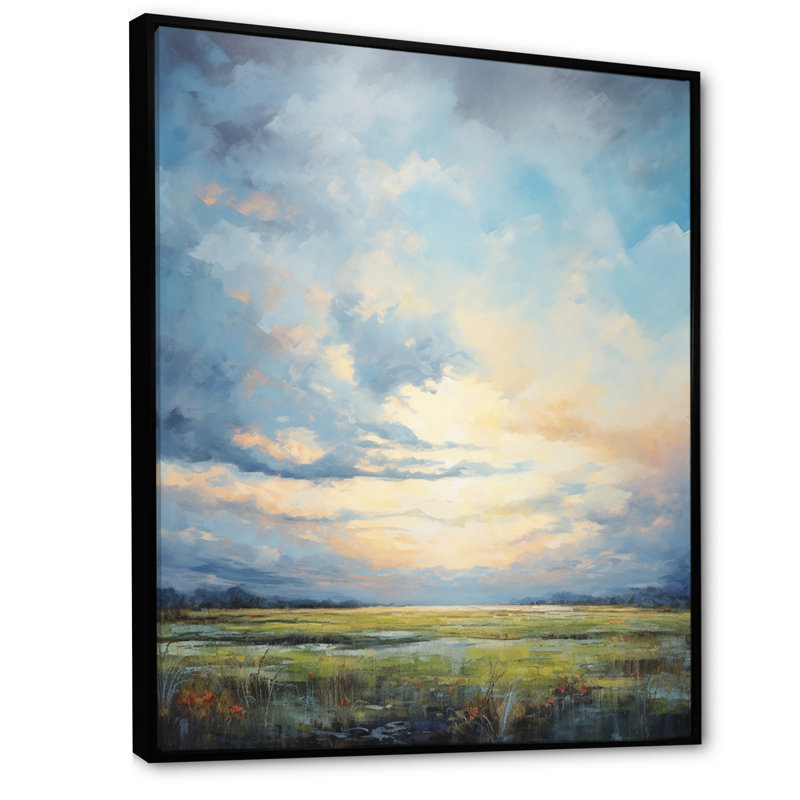 «Alshat Meadow Bold Horizon III», art mural sur toile Meadow, H 20 po x l 12 po x P 1 po, Cadre flottant noir