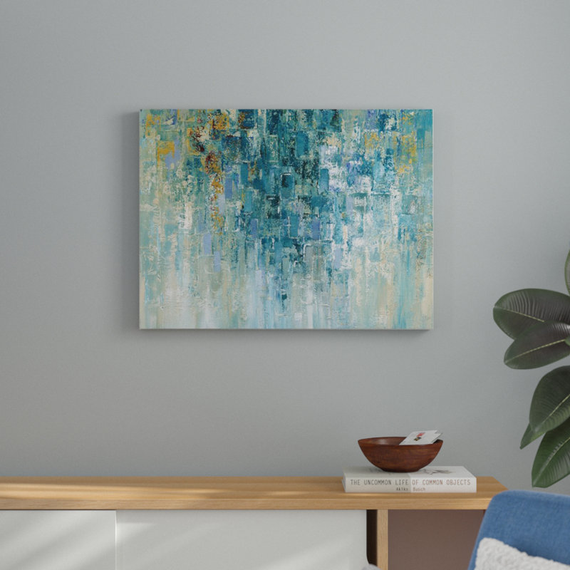 « I Love the Rain » par Nan - impression d'art graphique sur toile, H 24 po x l 32 po x 1,5 po