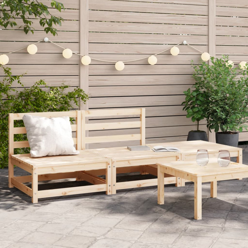 Nemcova 210cm Wide Rectangle Patio Sofa, Beige