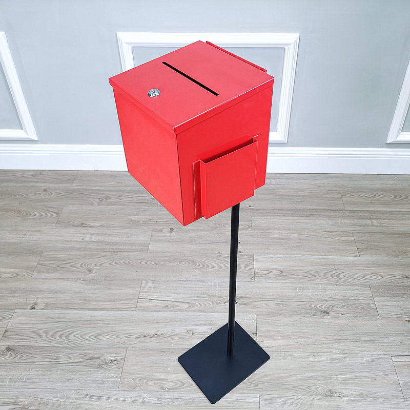 Boîte de donation en métal, Rouge