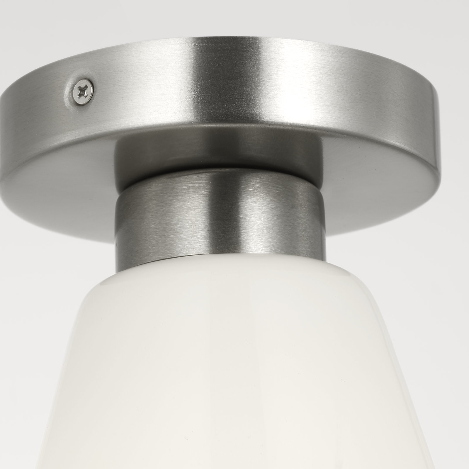 Hayden 7" Glass Flush Mount, Brushed Nickel, White