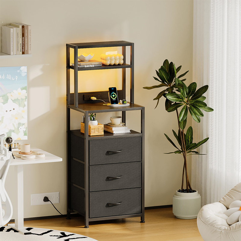 41cm W Metal Bedside Table
