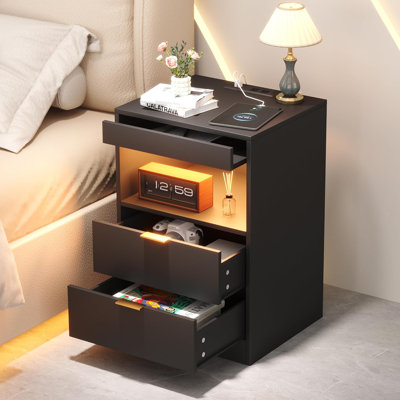 40cm W Manufactured Wood Bedside Table