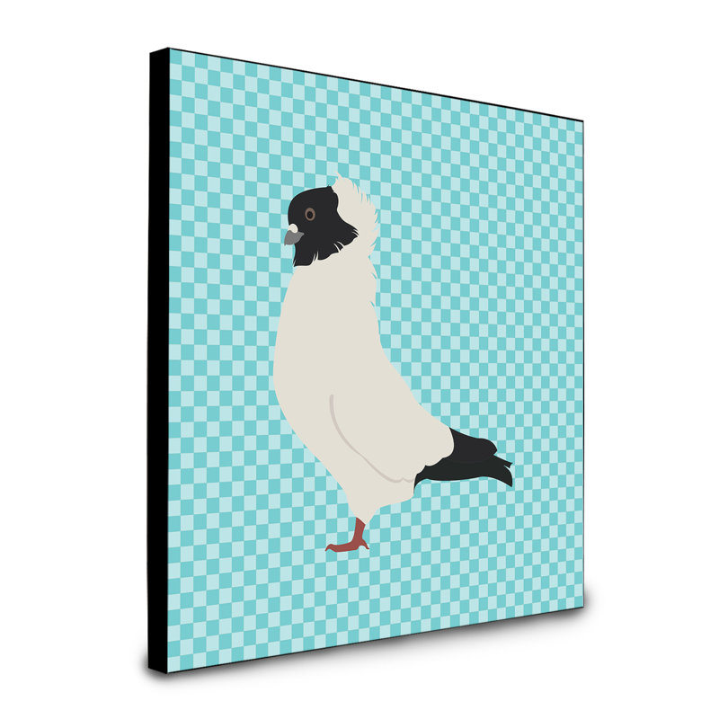 « noun pigeon », art encadré Sandrine, bleu