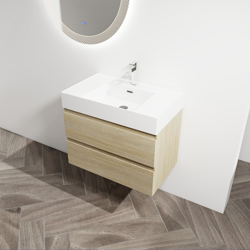 Meuble-lavabo mural avec lavabo Topcraft, Imitation chêne, 30"  