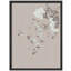 «Elegant White Flowers with Birds and Butterflies in Classic Design Prints», affiche encadrée rustique-104788453-104788457