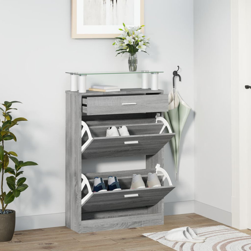 Flip Down Shoe Storage, Grey