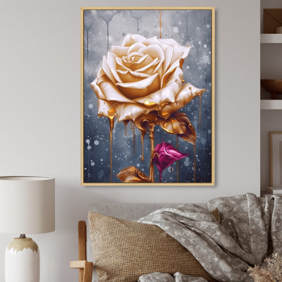 «Gold Cream Rose Reverie» sur toile