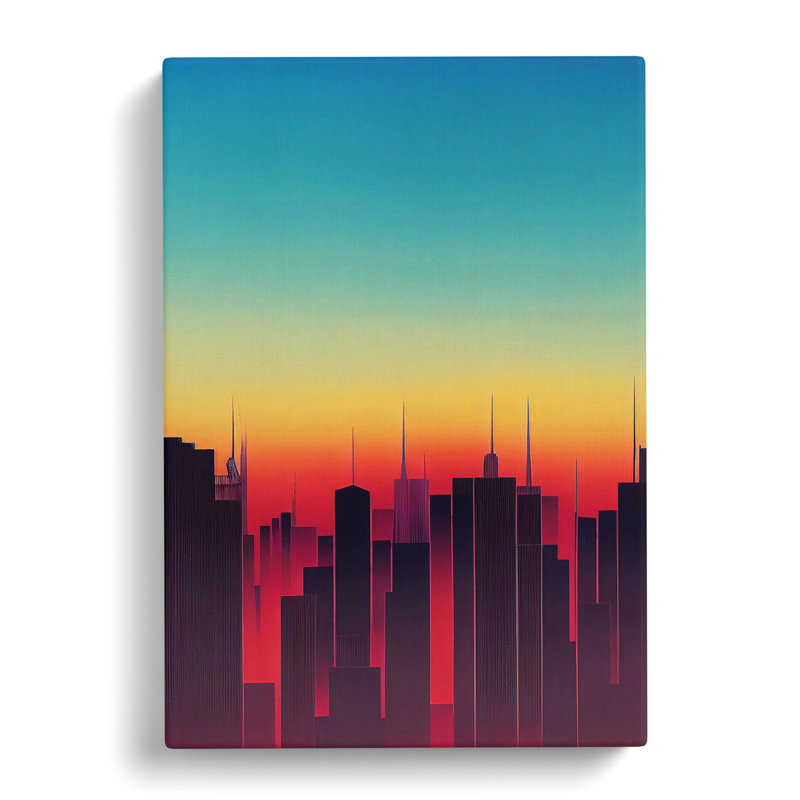 A City Skyline Sunset No.5 Abstract - Wrapped Canvas, 50cm H x 35cm W x 3cm D