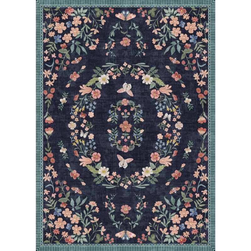Tapis lavable à la machine Modern Modern, Bleu