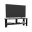 Meuble télé moderne pour téléviseurs jusqu'à 54 pouces, centre multimédia avec deux tablettes et système de gestion des câbles, noir wengé