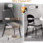 Chaise de salle à manger moderne avec pieds en métal - gris - 2 pièces-397066593-397066597