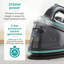 Tower T22023TL Ceraglide Steam Generator, Digital Display, 2700W, 1.2L, Teal