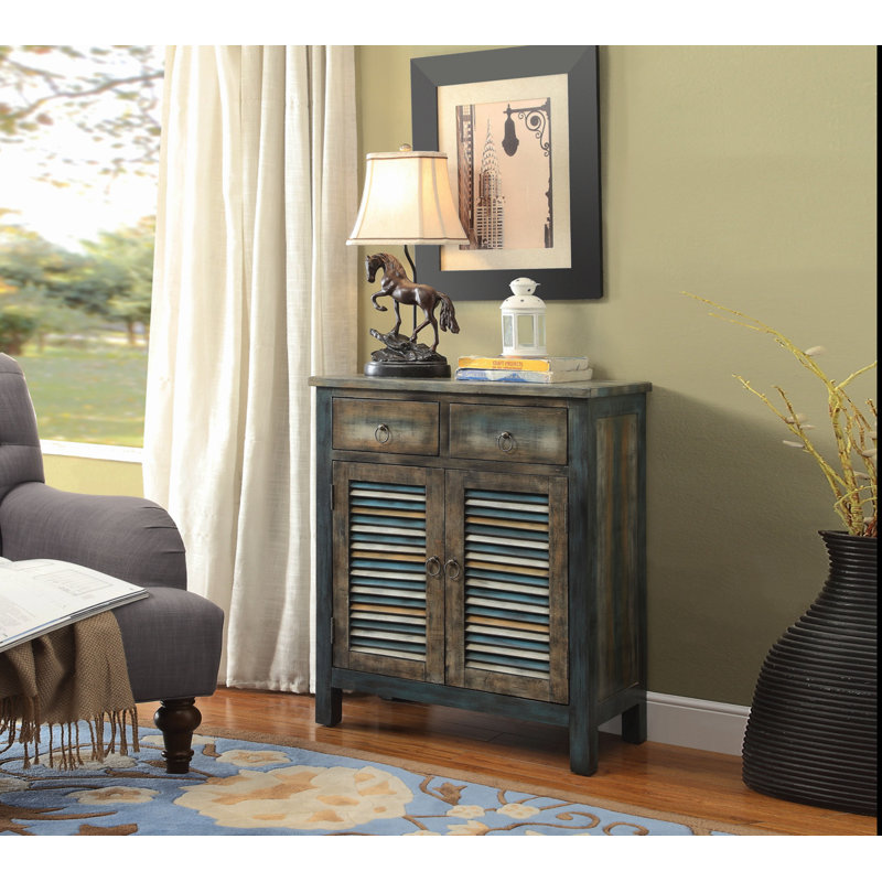 Glancio Console Table In Antique  & Teal 97253