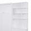 Lit escamotable avec plusieurs tablettes de rangement et une armoire, blanc
