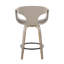 Tabouret de comptoir à hauteur fixe de 26 po avec pieds en bois cintré et repose-pieds rond Cassandra-1670822851-1670822852-1670822854