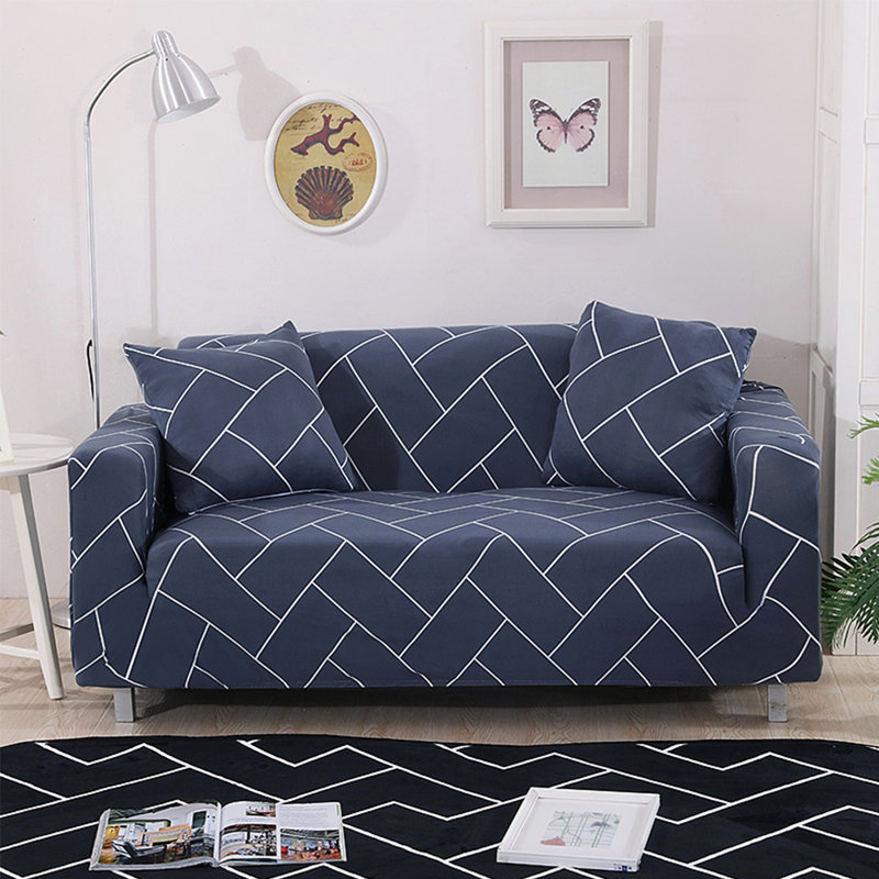 Housse pour canapé Universal, Mélange de polyester bleu