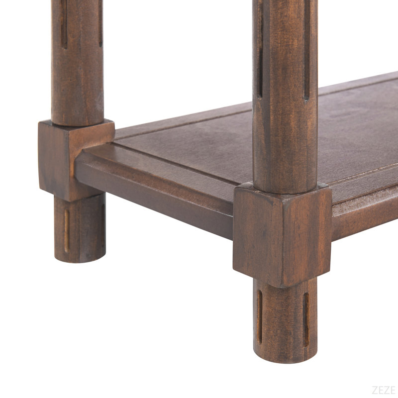 New Ridge Home Goods Harrison Narrow Side End Tables With Shelf, Set Of 2, Brown