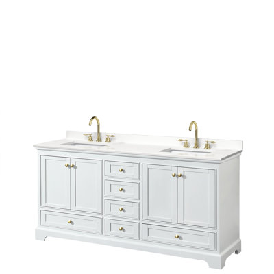 Deborah 60'' Double Bathroom Vanity with Quartz Top