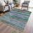 Machine Washable Indoor/Outdoor Xhevrie Teal Rug-1118823368