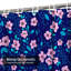 Rideau de douche à motif floral rétro avec 12 crochets-1814878841