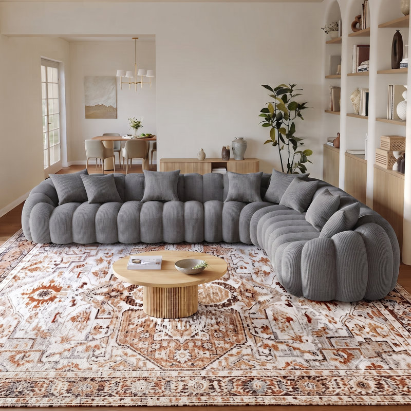 Canapé modulaire 144 po, Gris