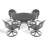 5-Piece All-Weather Cast Aluminum Dining Set, Include 4 Swivel Chairs And 47.24" Round Table With Frame-791685364