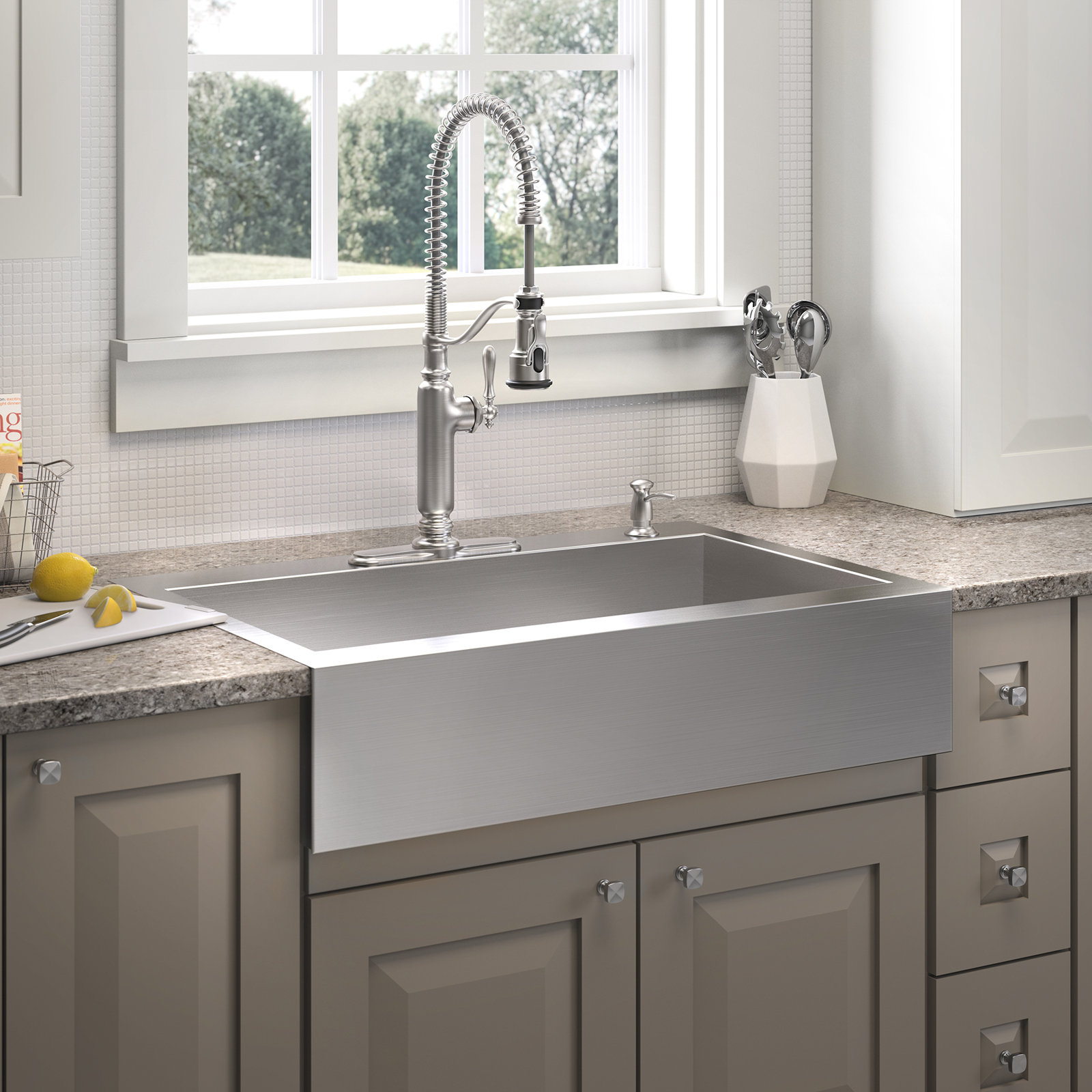 Vault 36" Top-Mount Single-Bowl Kitchen Sink, 1 Hole