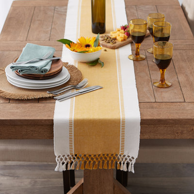 Kizer Striped 100% Cotton Table Runner