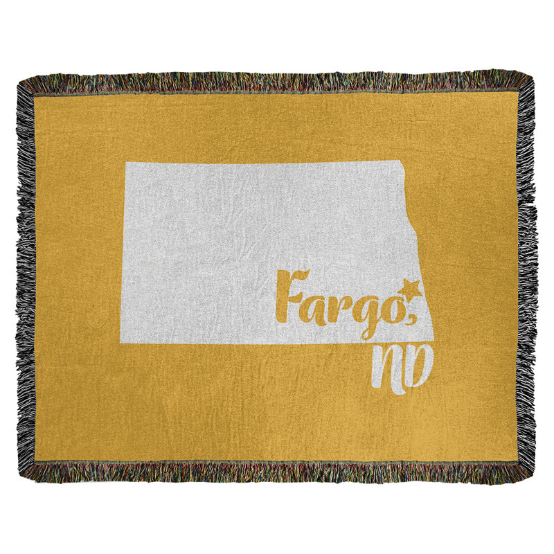 Jeté en coton fargo north dakota, 60 po x 80 po, Jaune