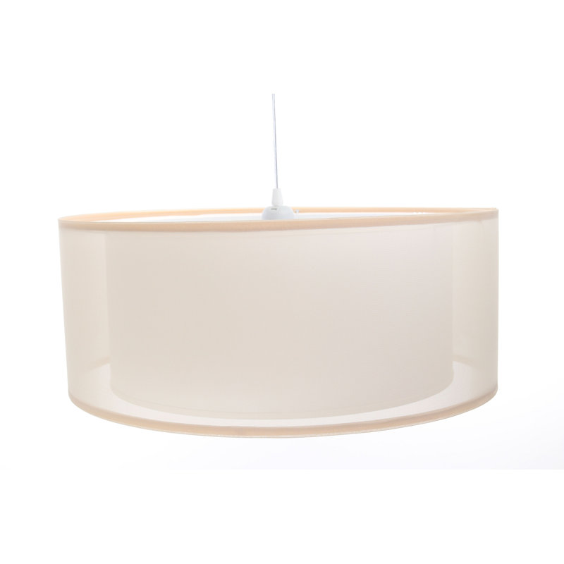 Jinessa 1 - Light White Drum Pendant, Beige