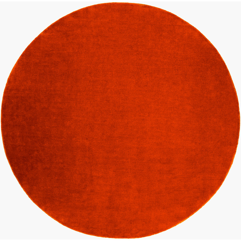 Clio Hand-Woven Red Wool Rug, Round 8'