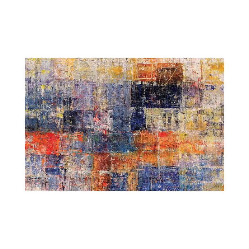 « Patchwork » par Julian Spencer, reproduction d’art, H 32 po x l 48 po x 1,5 po, Pas de tapis, Toile tendue