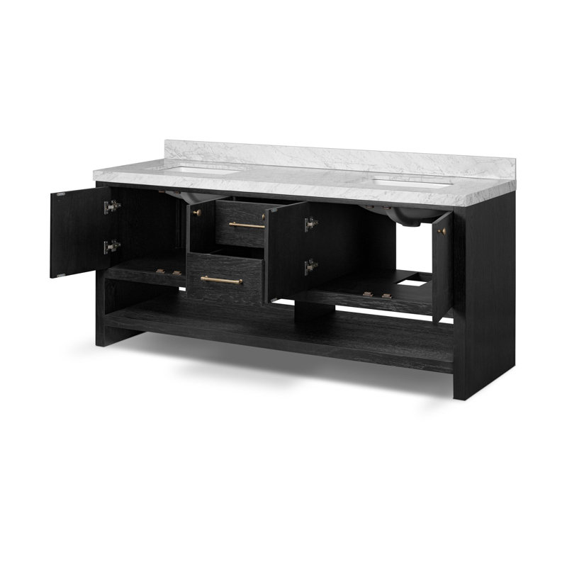 Anthem Double Vanity-Carrara Marble, Black