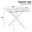 Table de salle à manger moderne en verre trempé minimaliste avec base géométrique en métal X-Cross-1536543515