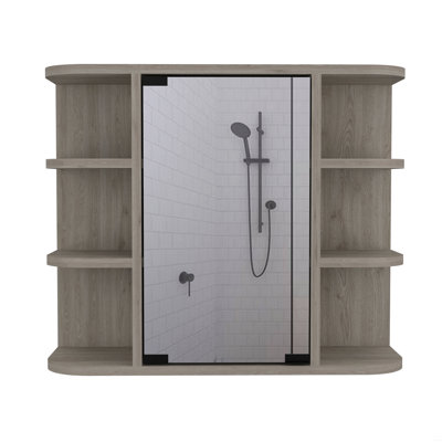 6-Shelf Medicine Cabinet With Mirorr