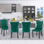 Chaises de salle à manger en velours, chaise de salle à manger rembourrée haut de gamme avec anneau clouté-674335096-674335099