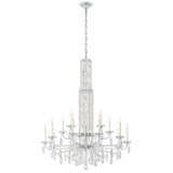 Siena 17 Light 40.5in x 50.5in Two-Tier Chandelier with Crystal Tusks in Polished Stainless Steel with Clear Radiance Crystals