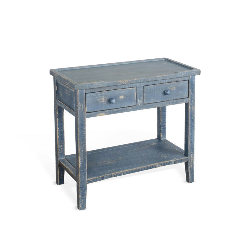 Console en bois massif 33 po Haralson, Bleu océan