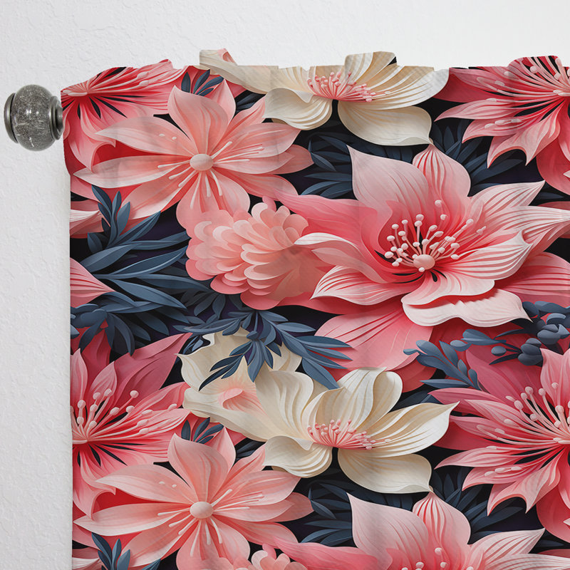 Corail Twilight Iv Tropical - rideau floral - rideau obscurcissant floral - 1 panneau, L 52 po x L 108 po
