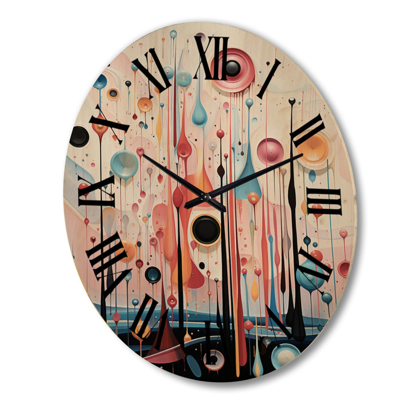 Horloge murale en bois massif Riya, Très grand