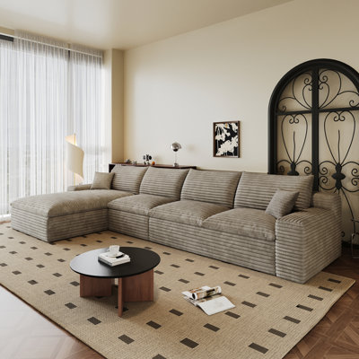 Canapé modulaire polyvalent en velours côtelé
