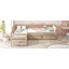 Lit plateforme simple en forme de L avec trois tiroirs de rangement
