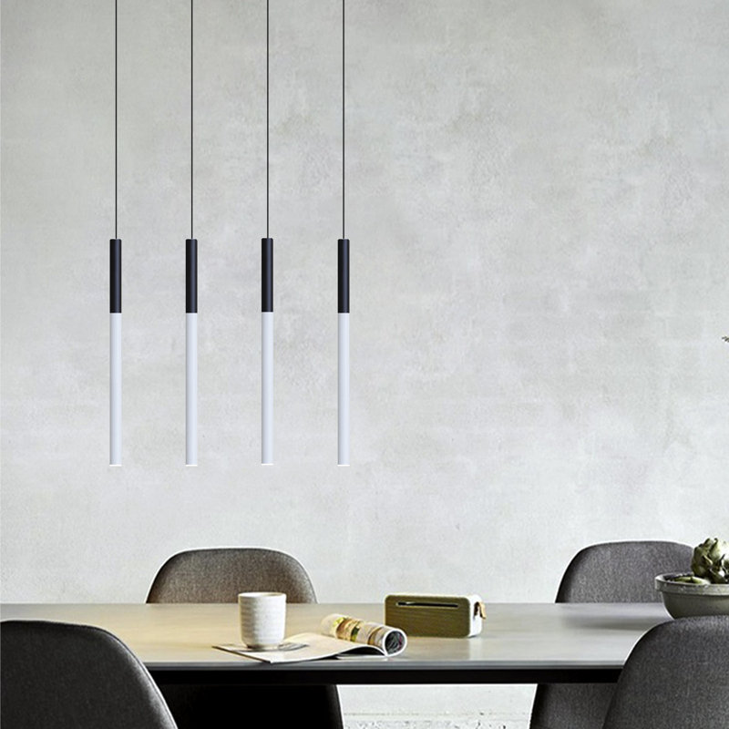 Baileyton 4 - Light Kitchen Island Pendant, Black Top and White